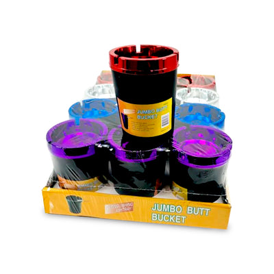 JUMBO BUTT BUCKET ASHTRAY METALLIC COLORS 12/DISPLAY LARGE