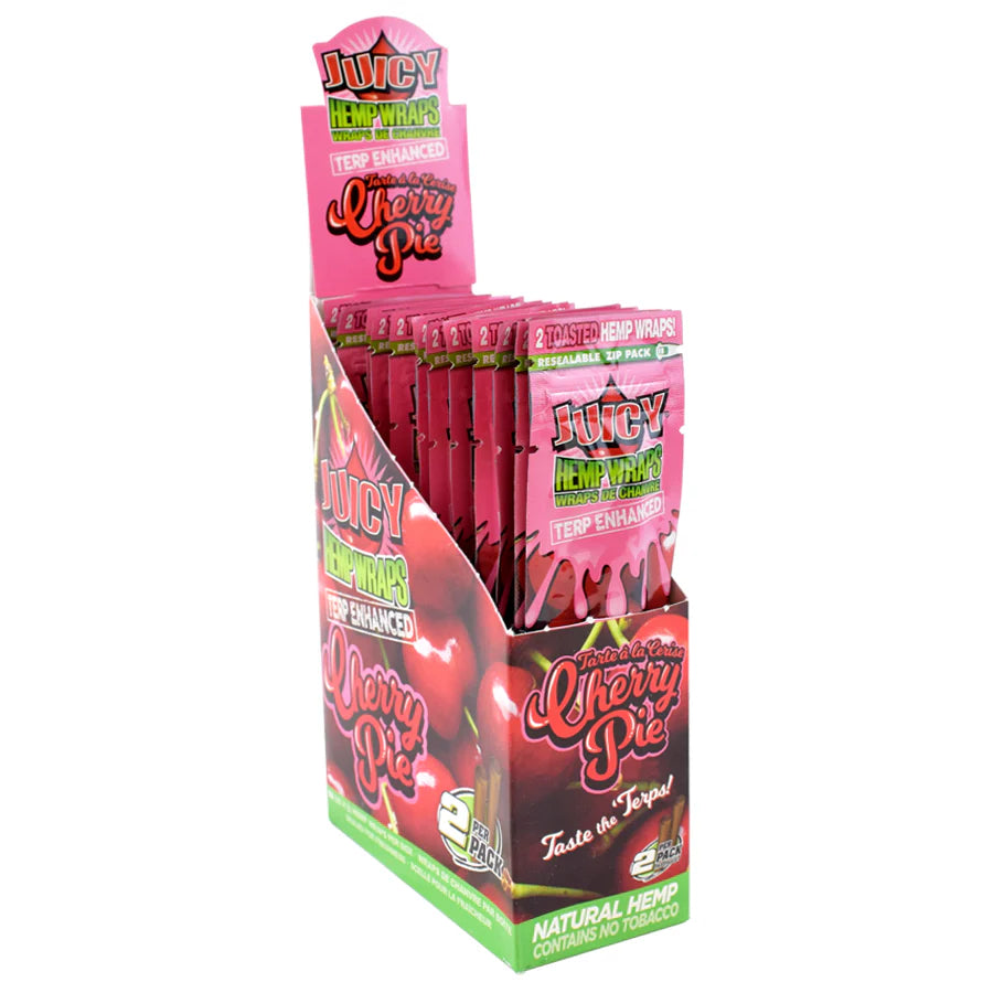 JUICY HEMP WRAPS TERP ENHANCED 25pk/bx (25x2) CHERRY PIE
