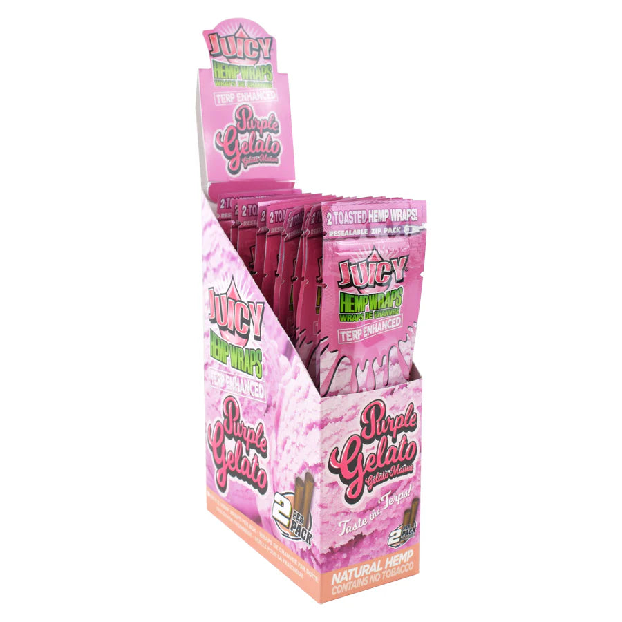 JUICY HEMP WRAPS TERP ENHANCED 25pk/bx (25x2)  PURPLE GELATO