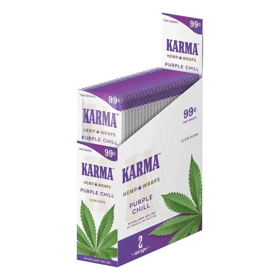KARMA HEMP WRAPS 2CT/25PK PURPLE CHILL