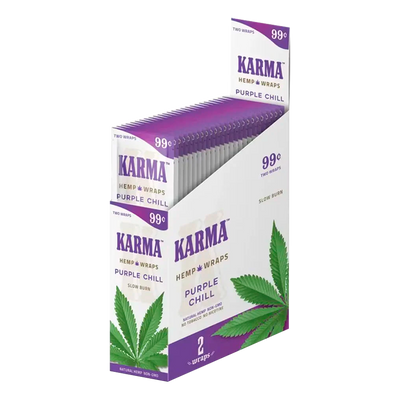KARMA HEMP WRAPS 2CT/25PK PURPLE CHILL