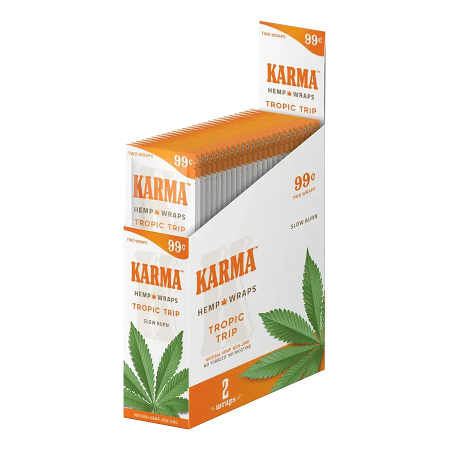 KARMA HEMP WRAPS 2CT/25PK TROPIC TRIP
