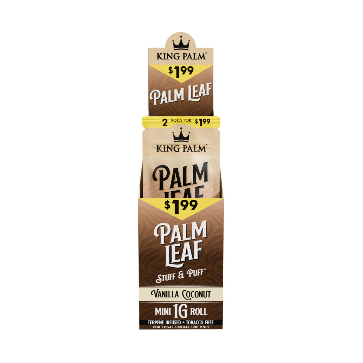 KING PALM PALM LEAF MINI 1G ROLL 2pk 10pk $1.99 VANILLA COCONUT
