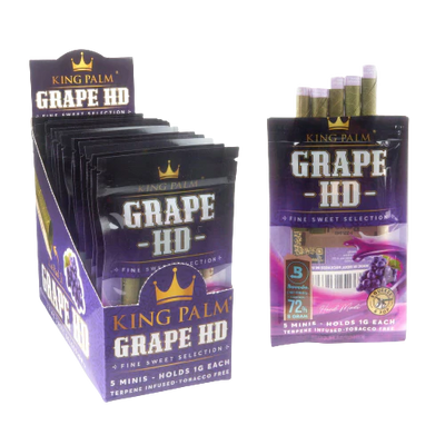 KING PLAM MINI CONES 1G 5ct/pk 15pk/DISPLAY GRAPE HD