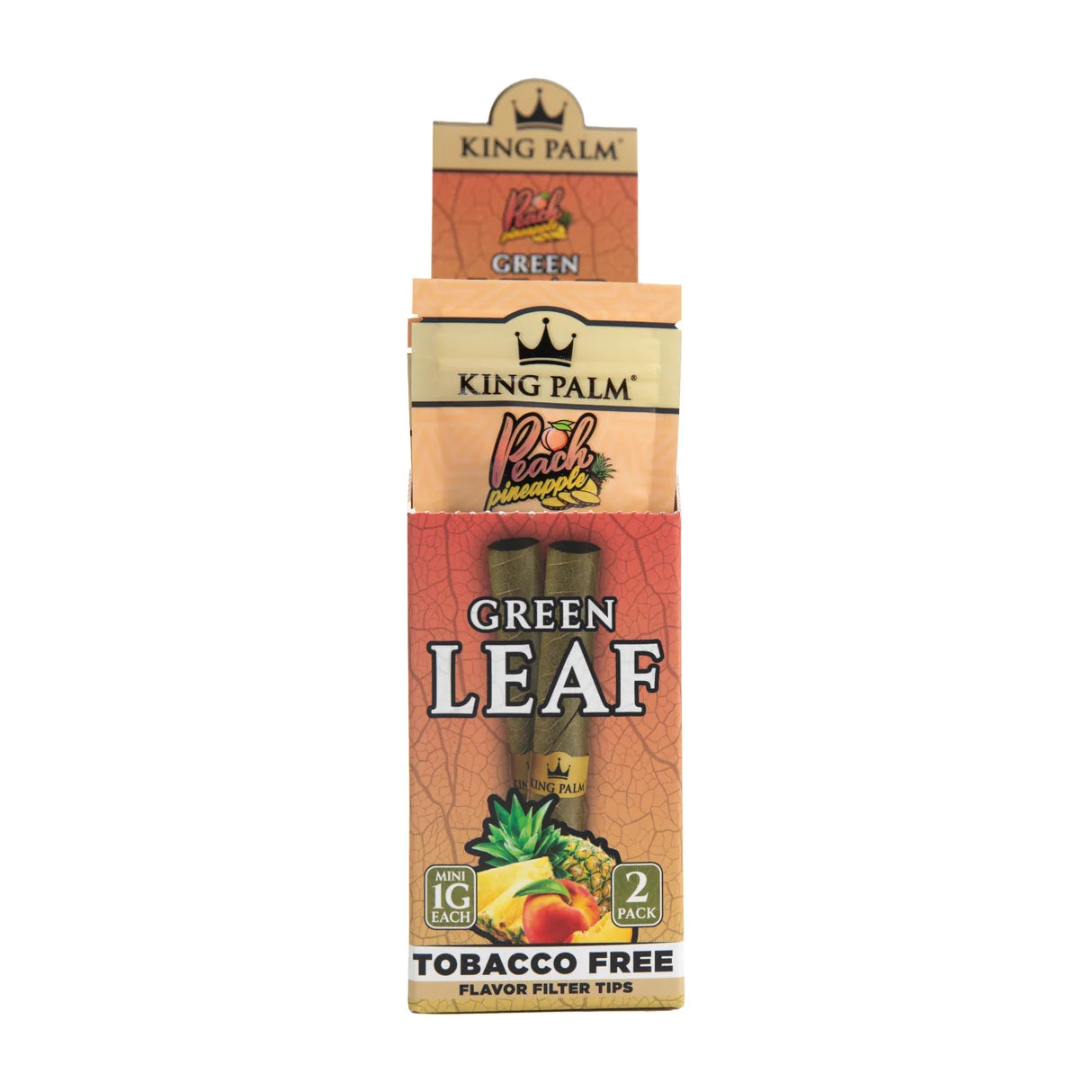 KING PALM GREEN LEAF MINI 1g 2pk 10ct/Box KPN-107 PEACH PINEAPPLE