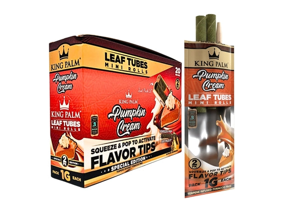 KING PALM LEAF TUBES MINI ROLLS 1G 2/PK 20PK/BOX PUMPKIN CREAM