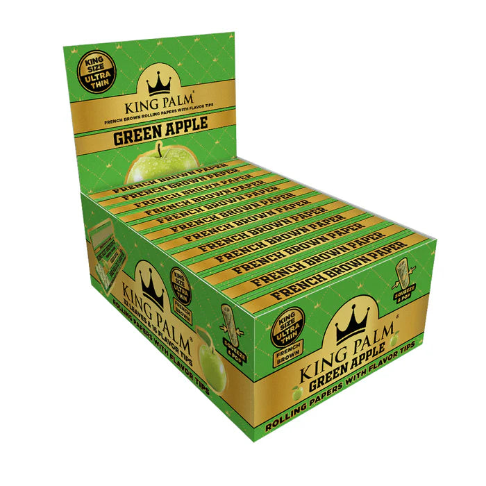 KING PALM PAPERS KS 32PK 24PK/BOX W/FLAVORED TIP GREEN APPLE