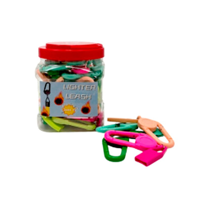 LIGHTER LEASH CLIP 30CT/JAR CANDY COLORS