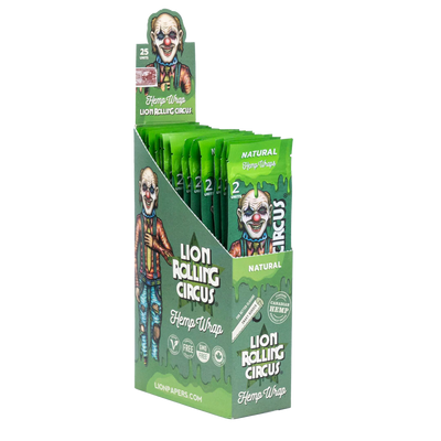 LION ROLLING CIRCUS HEMP WRAPS 25 PACKS NATURAL FLAVOR