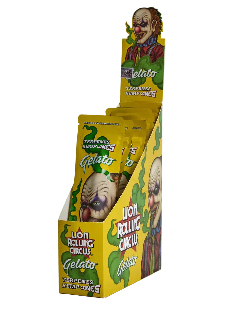 LION ROLLING CIRCUS TERPENES HEMP CONES 12 UNITS GELATO
