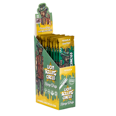 LION ROLLING CIRCUS HEMP WRAPS 25 PACKS TEQUILA FLAVOR