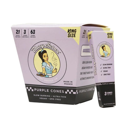 BLAZY SUSAN PURPLE CONES K/S 3 CONES/PK 21PK/BOX 63 CONES/BOX