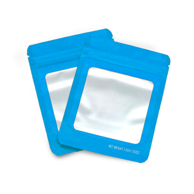 MYLAR BAGS BLUE W/WINDOW 3.5X5