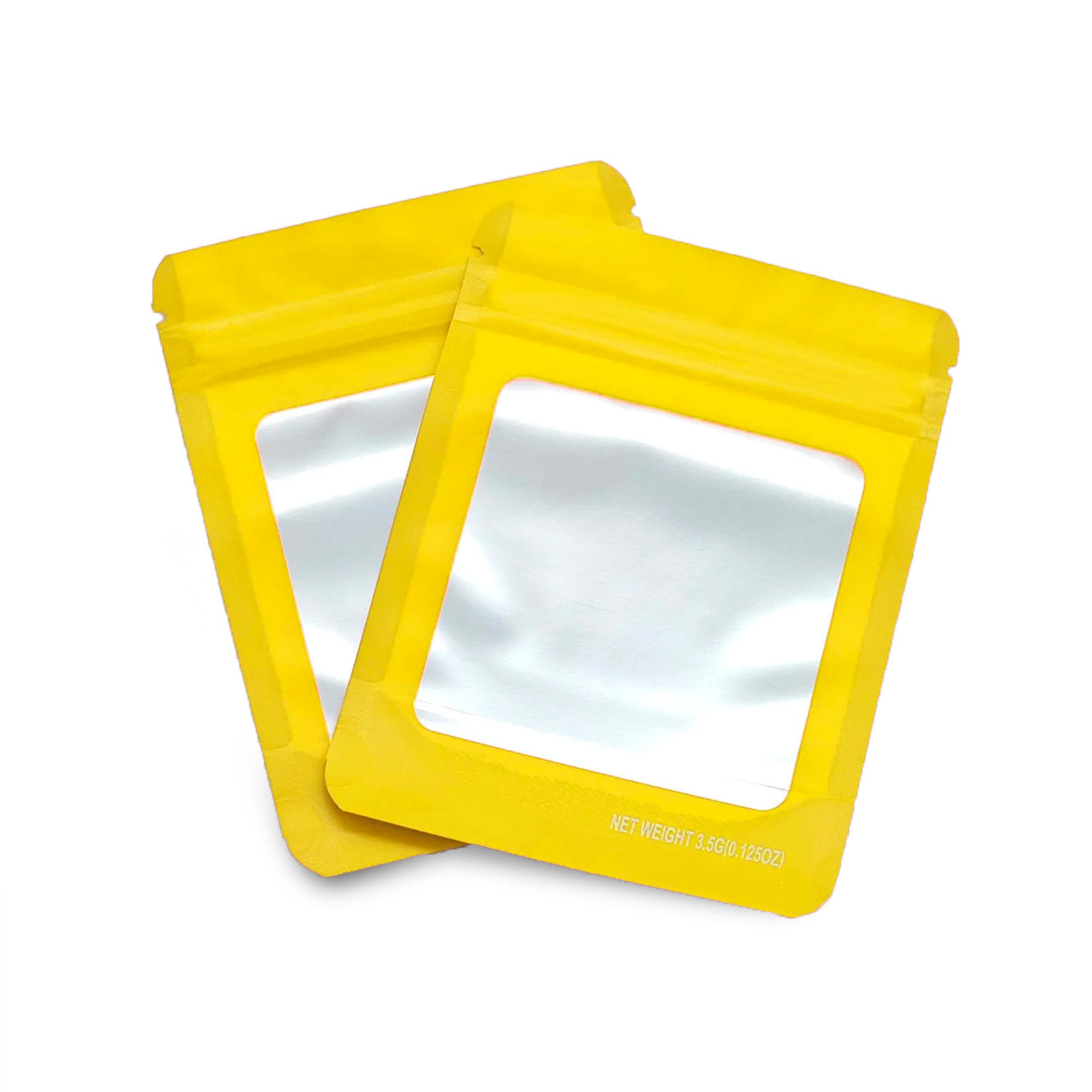 MYLAR BAGS YELLOW W/WINDOW 3.5X5