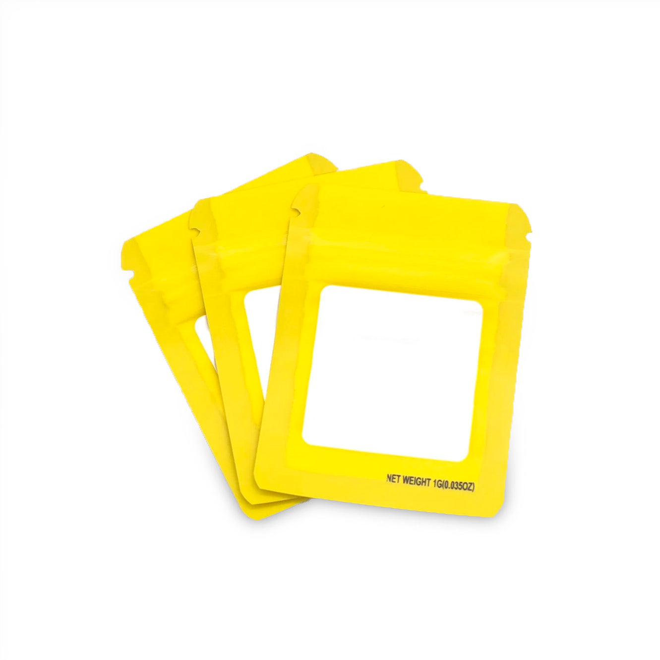 MYLAR BAGS YELLOW W/WINDOW 3x2.5