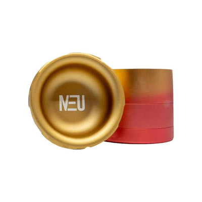 NEU DRY HERB GRINDER TOOTHLESS 63mm 4pt GOLD ORANGE