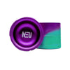 NEU DRY HERB GRINDER TOOTHLESS 63mm 4pt PURPLE GREEN