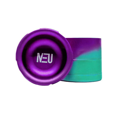NEU DRY HERB GRINDER TOOTHLESS 63mm 4pt PURPLE GREEN
