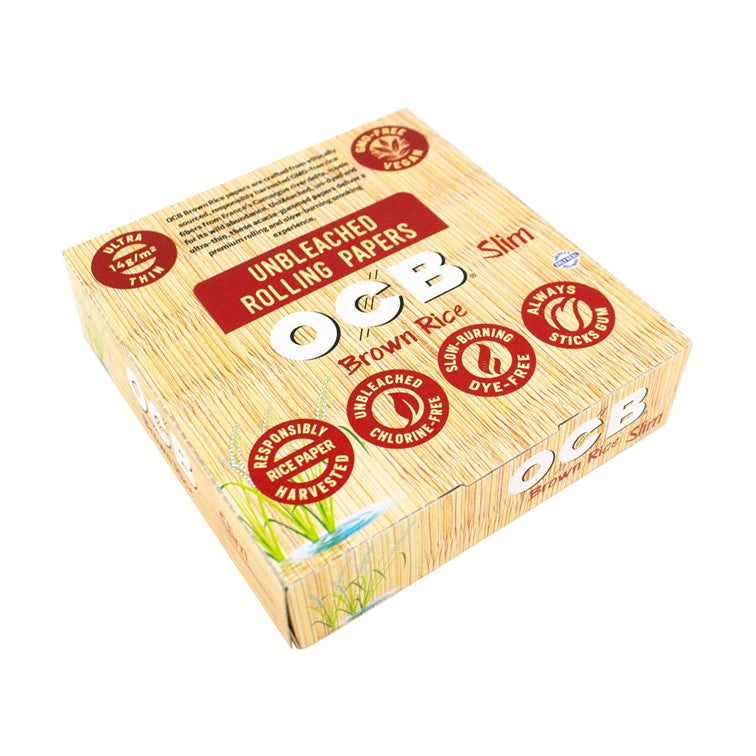 OCB UNBLEACHED BROWN RICE PAPER SLIM 24/PK 04339