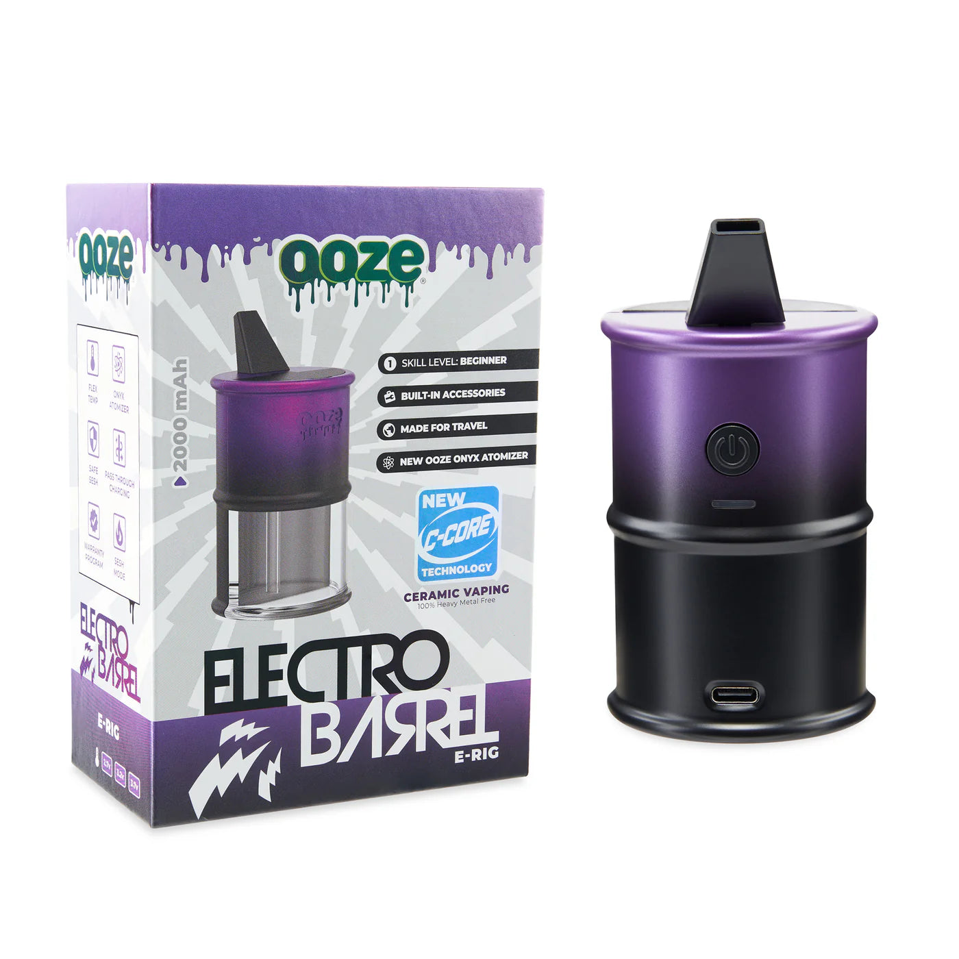 OOZE ELECTRO BARREL DAB RIG KIT GALAXY PURPLE