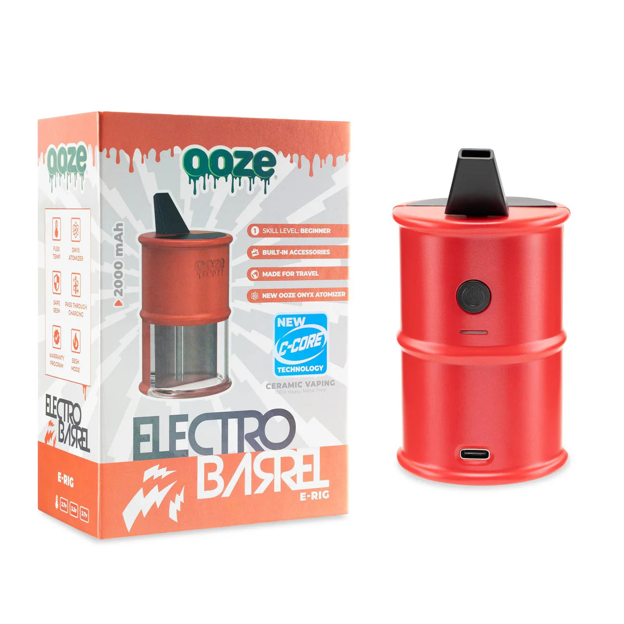OOZE ELECTRO BARREL DAB RIG KIT RED