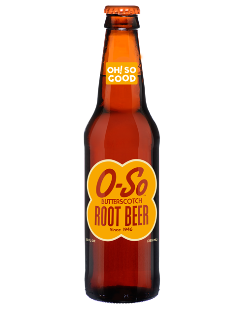 EXOTIC SODA O-SO-GOOD 12oz. BOTTLE BUTTERSCOTCH ROOT BEER