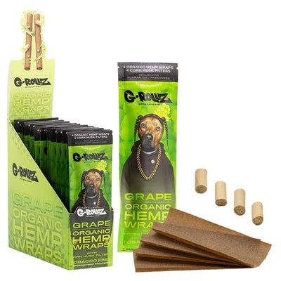 GROLLZ HEMP WRAPS ORGANIC W/FILTER 4/Pk 15Pk/BOX RAP GRAPE