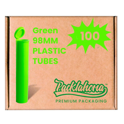 PACKLAHOMA 100PACK PRE ROLL TUBES 116MM LIME-GREEN