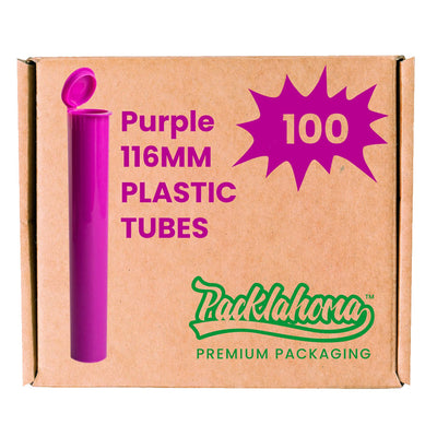 PACKLAHOMA 100PACK PRE ROLL TUBES 116MM PURPLE