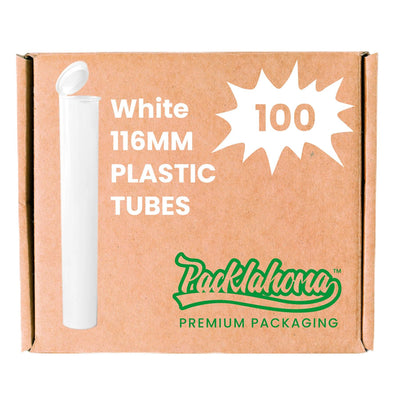 PACKLAHOMA100 PACK PRE ROLL TUBES 116MM WHITE