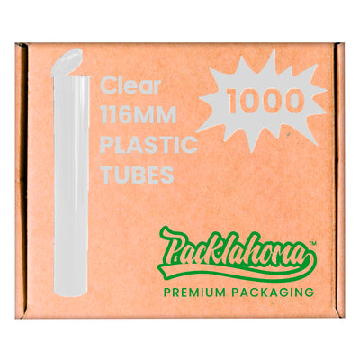 PACKLAHOMA PK116MM1K PRE ROLL TUBES CLEAR 116MM 1000/PK