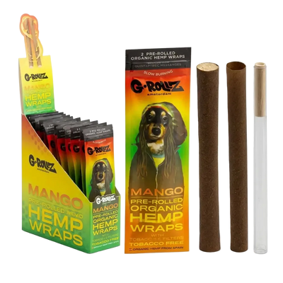 GROLLZ PRE-ROLLED HEMP WRAPS W/FILTER 2PK 15PK/BOX MANGO