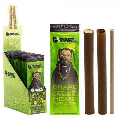 GROLLZ PRE-ROLLED HEMP WRAPS W/FILTER 2PK 15PK/BOX GRAPE
