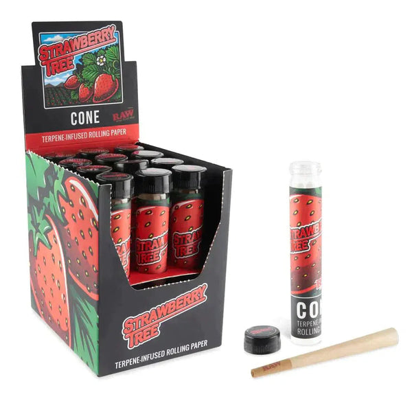 RAW TERPENE ENHANCED K/S CONES 12CT STRAWBERRY TREE 112097