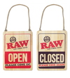 RAW OPEN/CLOSED SIGN WOOD 12