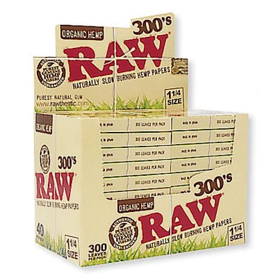 RAW ORGANIC 1 1/4 300ïS 40 PACKS/BOX 300 LEAVES/PACK 77173