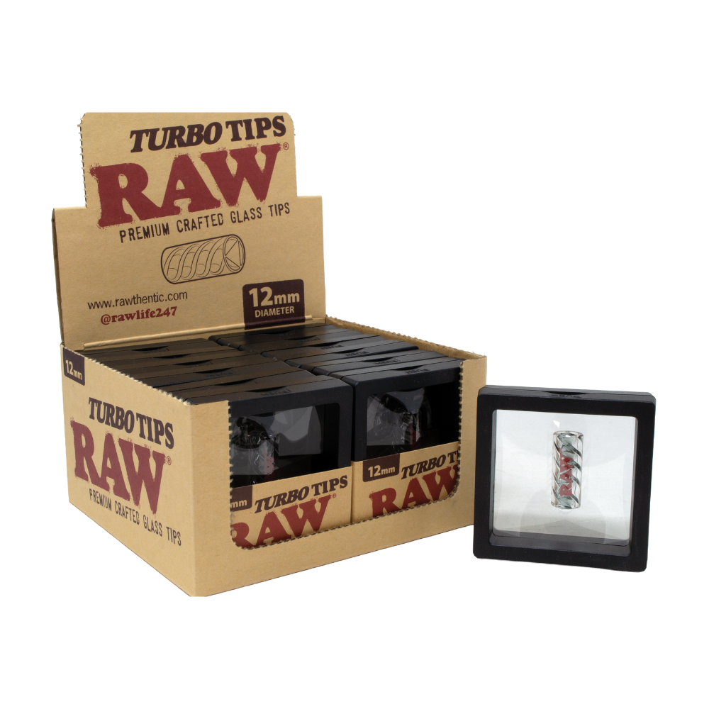 RAW TURBO TIPS 12mm DIAMETER 12ct/DISPLAY