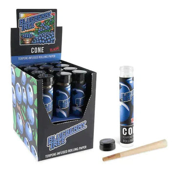 RAW TERPENE ENHANCED K/S CONES 12CT DISPLAY BLUEBERRY TREE 112059