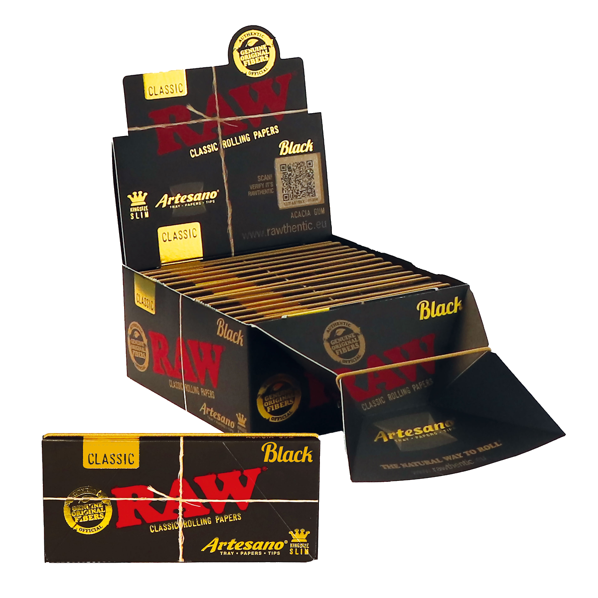 RAW CLASSIC ARTESANO KS SLIM 15/BOX BLACK
