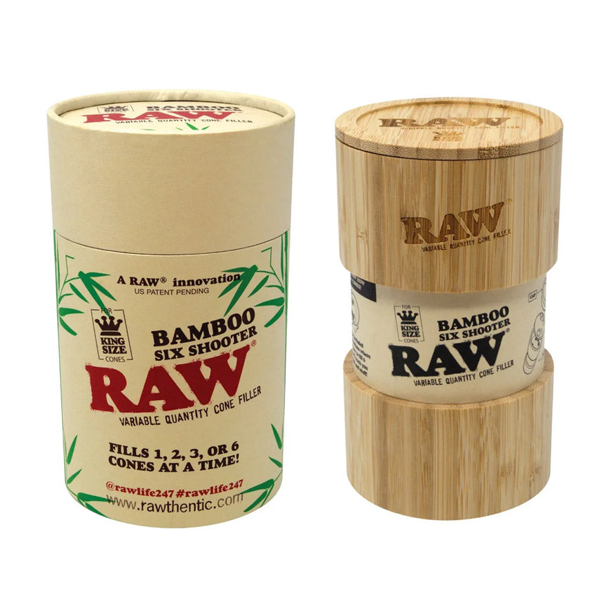 RAW BAMBOO SIX SHOOTER KING SIZE CONE FILLER