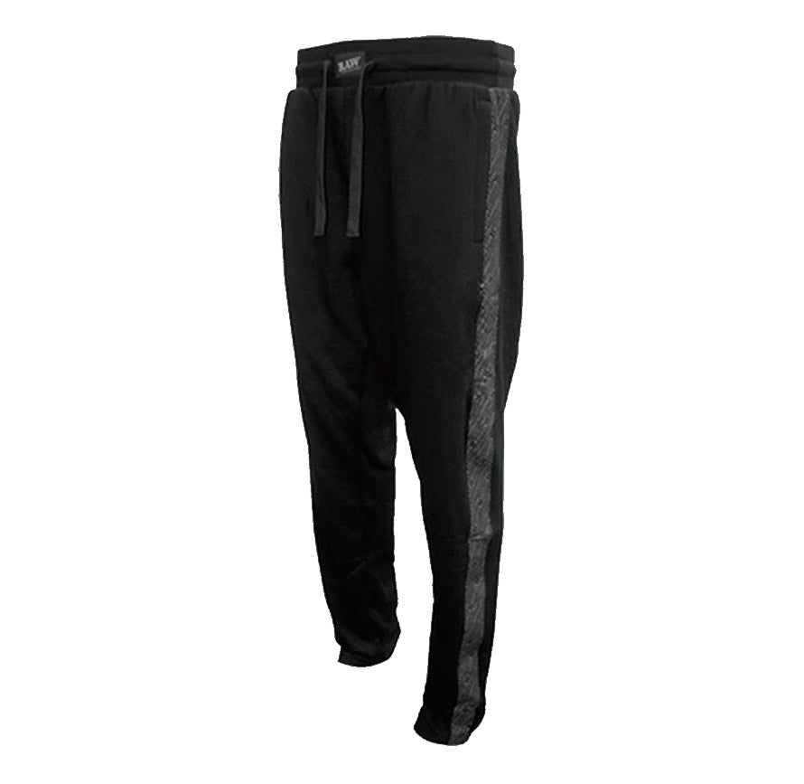 RAW BLACK SWEATPANTS W/ SIDE LOGO TONAL