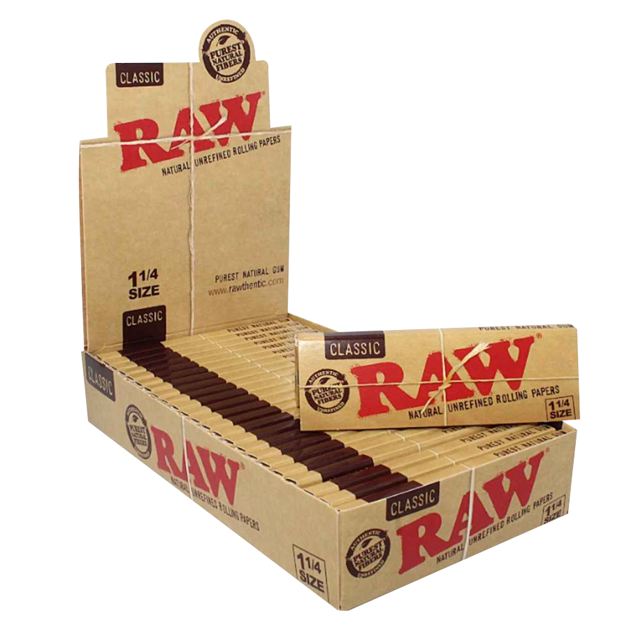 RAW CLASSIC 1 1/4 SIZE 24 PACKS/BOX 50 LEAVES/PACK 77326
