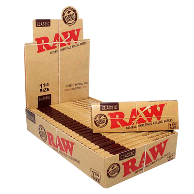 RAW CLASSIC 1 1/4 SIZE 24 PACKS/BOX 50 LEAVES/PACK 77326