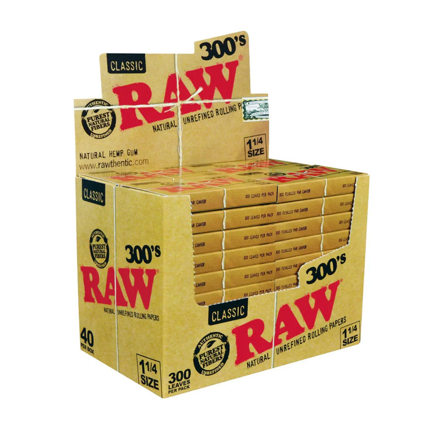 RAW CLASSIC 1 1/4 SIZE 300'S 40 PACKS/BOX 300 LEAVES/PACK 77340