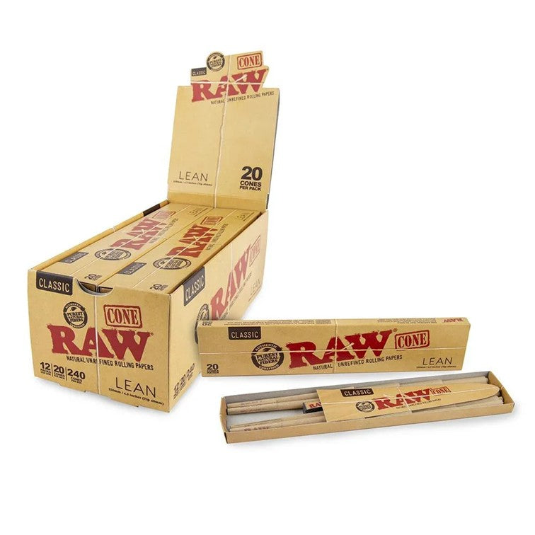 RAW CLASSIC CONE LEAN 12 PACKS/BOX 20 CONES/PACK 03346