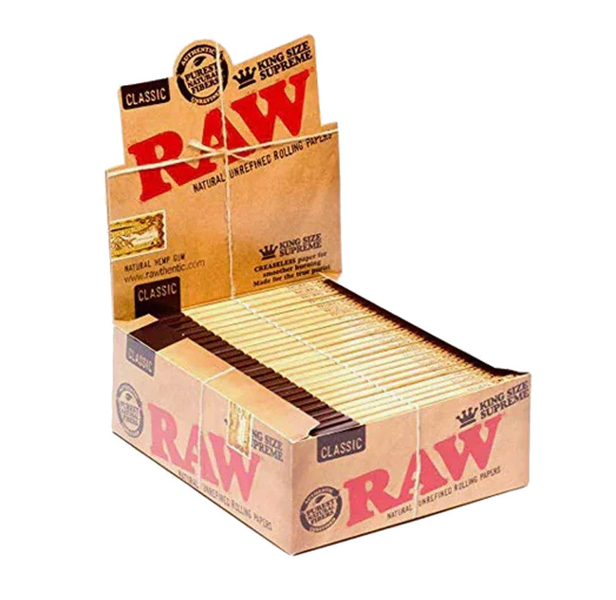 RAW CLASSIC KINGSIZE SUPREME 24 PACKS/BOX 40 LEAVES/PACK