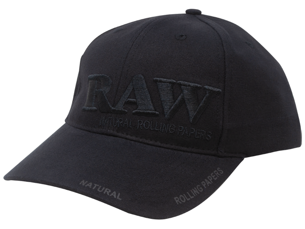RAW BASEBALL CAP CLASSIC BRIM BLACK ON BLACK 96904
