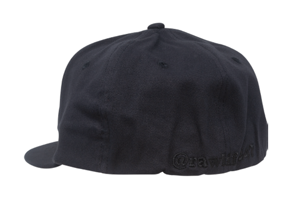 RAW FLEXFIT CAP BLACK ON BLACK FLAT BRIM - L/XL 96898