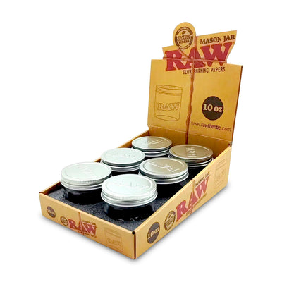 RAW MASON JAR 10oz 6ct/DISPLAY