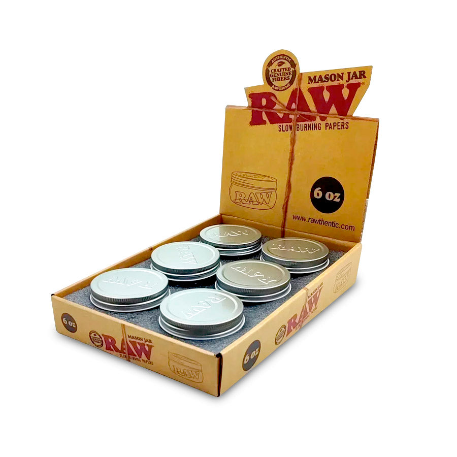 RAW MASON JAR 6oz 6ct/DISPLAY